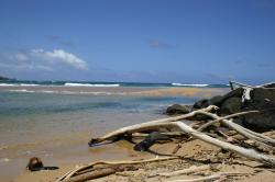 The mouth of the Wailua River, where it meets the Pacific Ocean. It felt sacred to me, a between-place, a place of transition and transformation. 