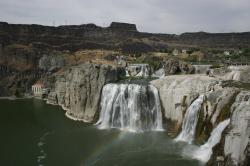 Rainbow at the base of Shoshone Falls (sometimes called the 
