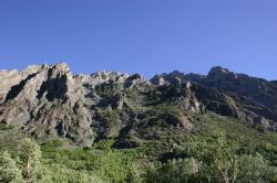 Interesting mountain shapes near Mammoth Lakes. 